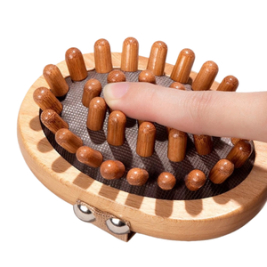 エアクッション木製ボディマッサージブラシ（丸い木製ピン付き） - Product Image 4