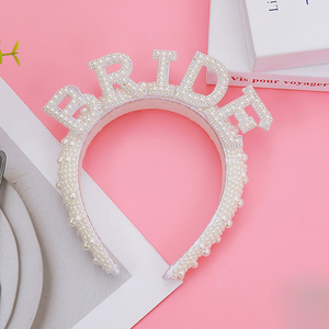 <span class=keywords><strong>Serre</strong></span>-tête de mariée en métal avec inscription BRIDE pour fête de <span class=keywords><strong>mariage</strong></span>, ensemble BRIDE - Product Image 2
