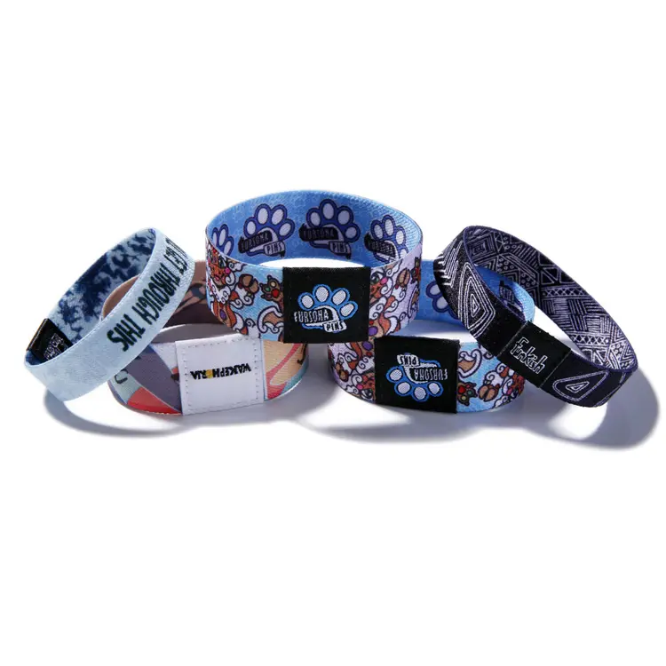 फैक्टरी सीधे बिक्री कस्टम नई शैली पॉलिएस्टर लोचदार कपड़े बुना wristband