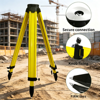 Trépied de nivellement automatique en acier au carbone, robuste, jaune et noir, haute stabilité, tête plate, instrument de topographie, outils de mesure AI