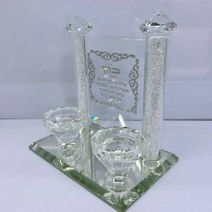 <span class=keywords><strong>Candelabro</strong></span> de estilo srael para decoración del hogar, portavelas de cristal de dos cabezas, diseño personalizado - Product Image 5