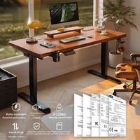 Bureau électrique réglable en hauteur en acier et bois, soigneusement sélectionné, avec bordure automatique, idéal pour l'étude à domicile et le travail sur ordinateur