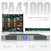Amplificateur numérique haute puissance 4 canaux 1000W avec écran d'affichage, amplificateur DJ professionnel, système de haut-parleurs pour subwoofers, métal