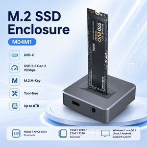 M.2 NVMe/SATA SSD Enclosure <b>USB</b>-<b>C</b> 10Gbps Aluminum Housing Power <b>Switch</b> Tool-Free Supports 8TB 2230/2280 Aluminum 2.5 Inch <b>Usb</b> 3. - Product Image 2