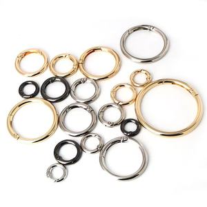 Khóa móc chìa khóa bằng thép không gỉ, móc khóa hợp kim kẽm, móc khóa dạng móc lò xo, thiết kế vòng tròn - Product Image 1