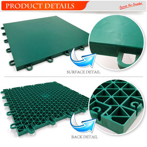 พื้นบาสเก็ตบอลสีเขียว DIY พื้นประสาน PP สำหรับสนามบาสเก็ตบอลในร่มและกีฬาหลายประเภท - Product Image 5