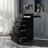 Chariot de Salon Pliable à 4 Roues en Acier Inoxydable de Luxe, Meuble de Rangement Multifonctionnel au Design Minimaliste Moderne pour Salons