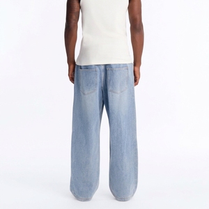 <span class=keywords><strong>Jeans</strong></span> Baggy da Uomo OEM/ODM <span class=keywords><strong>con</strong></span> <span class=keywords><strong>Vita</strong></span> Flessibile, Lavaggio Blu Medio, Pantaloni <span class=keywords><strong>in</strong></span> Denim <span class=keywords><strong>con</strong></span> Coulisse, Vestibilità Comoda e Larga, Direttamente dalla Fabbrica - Product Image 2