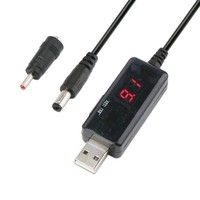 Convertidor de Voltaje 2 en 1 USB DC 5.5mm/3.5mm |   Banco de Energía de Emergencia de 5V 9V/12V para Router WiFi |   Cable trenzado para dispositivos con cámara IOS