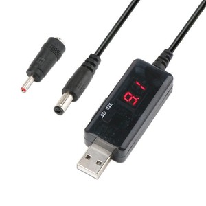 Convertisseur de tension USB vers DC 5,5 mm 3,5 mm 2 en 1 |   5V à 9V 12V pour routeur WiFi |   Utilisez une batterie externe en cas d'urgence |   1M - Product Image 1