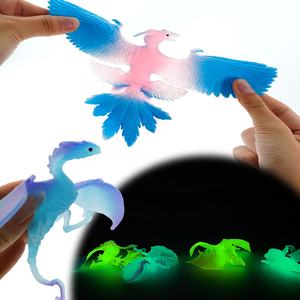 Jouets animaux à presser extensibles et collants, grands jouets sensoriels en TPR élastique avec queues lumineuses, oiseau, <span class=keywords><strong>requin</strong></span>, couleurs vives - Product Image 3