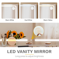 Miroir LED de maquillage à haute marge de profit, 11 tiroirs, design moderne, qualité showroom, commande en gros