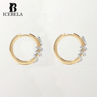 Boucles d'oreilles créoles en argent sterling 925 au design unique, motif serpent torsadé, zircon, bijoux fins et tendance pour filles, vente en gros