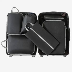 Sacs de rangement portables à double fermeture éclair, résistants à l'eau, grande capacité, en tissu Oxford classique, personnalisables pour maquillage - Product Image 1
