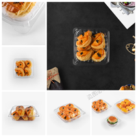 Jetable 8 pouces plateaux carrés alimentaire pâtisserie fromage dessert boîte conteneur en plastique transparent mini salade gâteau pâtisserie tranche boîte avec couvercle