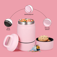 Bocal alimentaire de 18 oz en acier inoxydable 304, design détachable avec couvercle, sans BPA