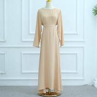 Date Modèle Musulman Longue Robe Islamique Abaya Modeste Mode Simple Style Robe Respectueux De La Peau Crêpe Plaine Dubaï Abaya 2 Pièces Ensemble