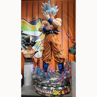 Statues en résine Boîte d'artisanat lumineuse unisexe Statue grandeur nature Goku et végéta Sculpture en fibre de verre
