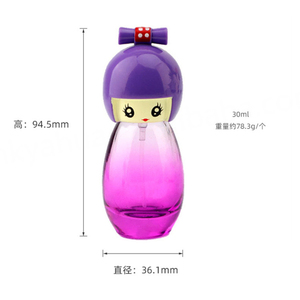 Flacon de parfum vide en verre mignon 20 ml, coloré, rechargeable avec bouchon à vis - Product Image 3