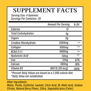 Gummies de créatine monohydrate ODM à marque privée, saveur fraise, pour augmenter la <span class=keywords><strong>masse</strong></span> <span class=keywords><strong>musculaire</strong></span> et améliorer la force - Product Image 2