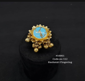 Kashmiri <b>Ring</b> Style Kashmiri Fingering Magic Stone Accessories Gold Plated Premium Jewelry Making Decorative <b>Craft</b> Components - Product Image 4