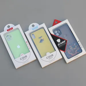 Universal Mobile Phone Case Transparente PVC Janela Cell Phone Case Caixa De Embalagem De Papel Para iPhone X 11 13 14