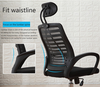 Chaise de bureau ergonomique, chaise de bureau à domicile, chaise de bureau pivotante en maille, chaise de visiteur de bureau