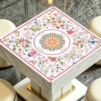 Tapis de Mahjong avec surface en tissu, antidérapant, grande taille, bords anti-effilochage, lavable en machine