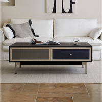 Table basse multifonctionnelle et durable en chêne rouge, design moderne, motif décoratif, pour salon, mobilier de maison
