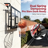PILOTSPORTS Panier de basket mural en fibre de verre incassable, directement de l'usine, pour salle de sport, maison, terrain de jeu