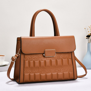 Nouveau sac à main élégant et simple pour maman, en PU, avec fermeture éclair, grande capacité, sac à main pour femmes d'âge moyen, sacs de luxe pour femmes, sac à main de marque célèbre - Product Image 3