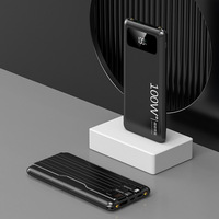 Batterie Li-Polymère Portable Haute Capacité Ultra Mince 20W 10000mAh Power Bank Double USB Micro USB Type-C Câble Intégré Technologie GaN