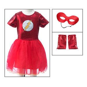 Fancy Little Girls Princess Dressing-Up Kids Gifts Cos Vestido <span class=keywords><strong>rojo</strong></span> Niño Superhéroe Flashman Disfraz de Halloween para niña - Product Image 4