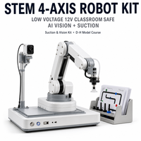Kit de bras robotique éducatif 4 axes avec vision IA et ventouse pour l'école, les programmes STEM et la programmation, doté de capteurs de sécurité, prêt à l'emploi