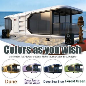 高級小型カプセルハウス プレハブ鋼製ポッドホテル 商業スペース 飛行船風カプセルホーム - Product Image 5