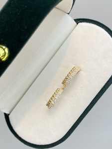 Pendientes Xinfly de oro real de 18 quilates, joyería de oro de 18 quilates AU750, pendientes de diamantes naturales de 0.20 quilates, pendientes de aro redondos para mujer - Product Image 6