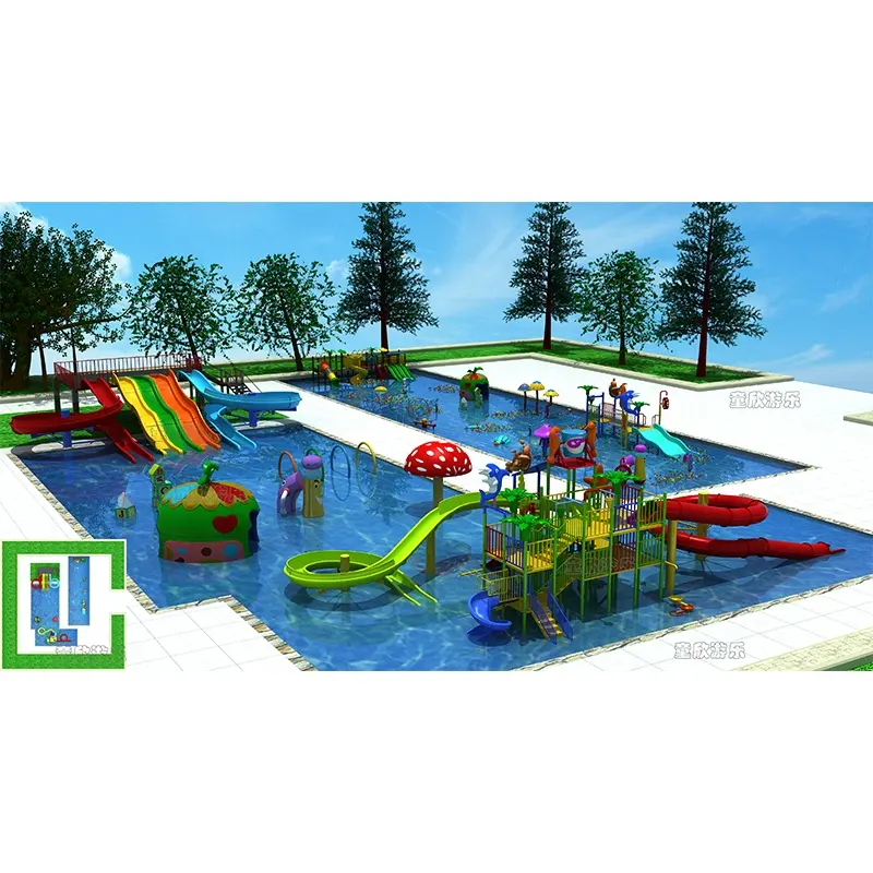 Коммерческий водный большой тематический парк из стекловолокна детская открытая площадка курортный отель аквапарк