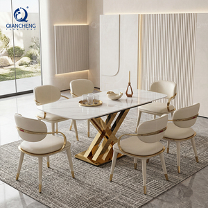 <span class=keywords><strong>Table</strong></span> à manger extensible moderne personnalisée, gain de place, pieds en métal, plateau en ardoise blanche - Product Image 5