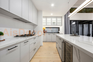 Tùy chỉnh làm cho thiết kế hiện đại có độ bóng cao sơn mài trắng đồ nội thất nhà bếp tủ tủ - Product Image 2