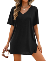 Ensemble 2 pièces maillot de bain et tenue de plage pour femme, couleur unie, longueur longue, coupe haute sexy, respirant, taille naturelle, pour l'été