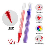 Nouveau produit 60 couleurs de marqueurs de peinture acrylique ensembles de marqueurs d'art à pointe de pinceau pour l'artisanat de bricolage en céramique