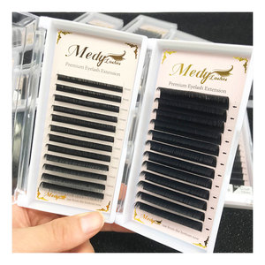 Suministros al por mayor de extensiones de pestañas de seda, bandejas de extensiones de pestañas negras mate con curvatura <span class=keywords><strong>J</strong></span>, B, C, CC, <span class=keywords><strong>D</strong></span>, DD, L y logotipo personalizado - Product Image 1