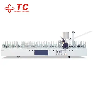 TC kaynak üreticisi mobilya dekorasyonu/kapı çerçevesi için yüksek hızlı ahşap kaplama sarma makinesi