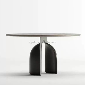 Tavolo <span class=keywords><strong>da</strong></span> pranzo rotondo con piano in marmo con Design minimalista ideale sale <span class=keywords><strong>da</strong></span> pranzo moderne che offrono eleganza e durata - Product Image 3