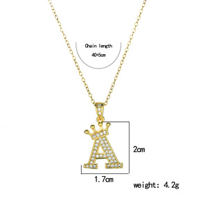 Collares con Colgante de Letras del Alfabeto de Circonio, Estilo Hip Hop para Hombres y Mujeres, Collar con Cadena Dorada y Letra Inicial - Product Image 4