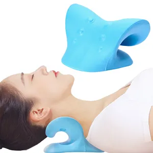 Neck Cervical Stretcher Neck Cervical Shoulder Neck Decompression Pillow With Massager Traction Pillow For Pain Relief