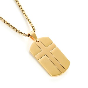 Colliers pendentifs en acier inoxydable en forme de croix pour hommes et femmes, style hip-hop, punk rock, bijoux religieux avec prière du Seigneur - Product Image 3