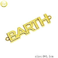 Étiquettes de logo creuses de bikini imperméables étiquettes de couture de lettre d'or personnalisées accessoires de maillot de bain plaque de lettre en métal pour tapis