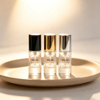 Flacon de parfum en verre à sertir haute pression FEA15 à base épaisse de 3 ml, avec étiquette personnalisée noir et or, échantillon de parfum vide – Vente chaude aux États-Unis