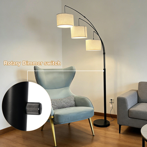 Lámpara de Pie de Arco de Estilo Mid-Century con 3 Bombillas LED, Poste de Metal Ajustable, Pantalla de Metal, Alto CRI 90, Regulable, para Dormitorio, Sala de Estar, Oficina - Product Image 3